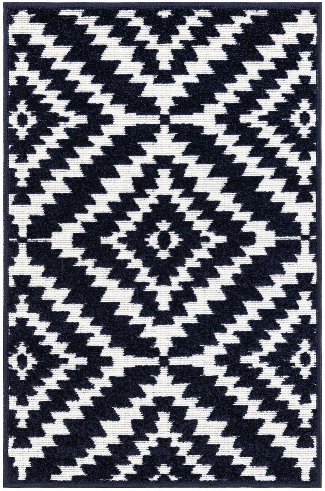 Navy Blue 2' x 3' 1 Sabrina Soto Outdoor Rectangle Area Rug Weather Resistant for Patio, Deck, Terrace, Balcony, Porch Durable Carpet for Exterior Home Design for Sale at Rug Engine