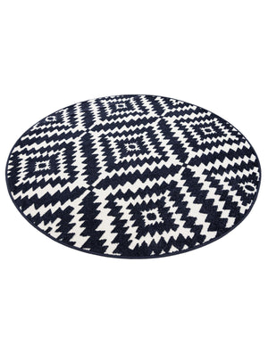 Navy Blue 5' 1 x 5' 1 Sabrina Soto Outdoor Round Area Rug Weather Resistant for Patio, Deck, Terrace, Balcony, Porch Durable Carpet for Exterior Home Design for Sale at Rug Engine