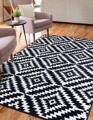 Navy Blue 10' x 14' 1 Sabrina Soto Outdoor Rectangle Area Rug Weather Resistant for Patio, Deck, Terrace, Balcony, Porch Durable Carpet for Exterior Home Design for Sale at Rug Engine