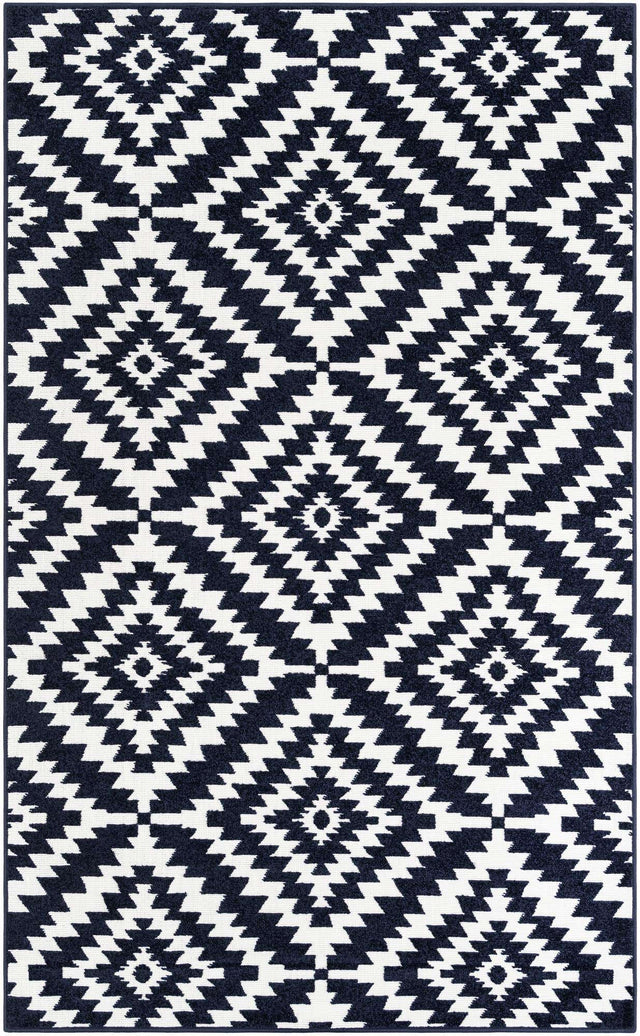Navy Blue 5' 1 x 8' Sabrina Soto Outdoor Rectangle Area Rug Weather Resistant for Patio, Deck, Terrace, Balcony, Porch Durable Carpet for Exterior Home Design for Sale at Rug Engine
