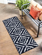 Navy Blue 2' x 8' Sabrina Soto Outdoor Runner Area Rug Weather Resistant for Patio, Deck, Terrace, Balcony, Porch Durable Carpet for Exterior Home Design for Sale at Rug Engine