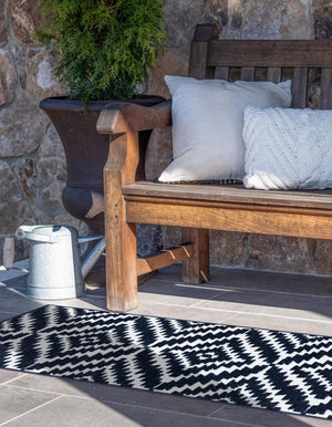 Navy Blue 2' 7 x 12' Sabrina Soto Outdoor Runner Area Rug Weather Resistant for Patio, Deck, Terrace, Balcony, Porch Durable Carpet for Exterior Home Design for Sale at Rug Engine