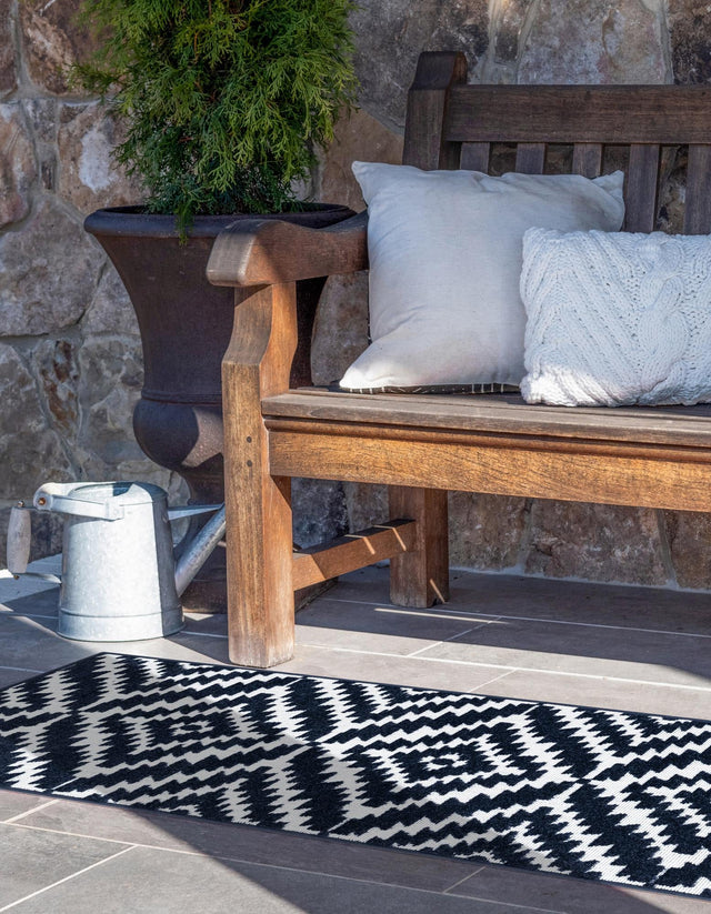 Navy Blue 2' x 8' Sabrina Soto Outdoor Runner Area Rug Weather Resistant for Patio, Deck, Terrace, Balcony, Porch Durable Carpet for Exterior Home Design for Sale at Rug Engine