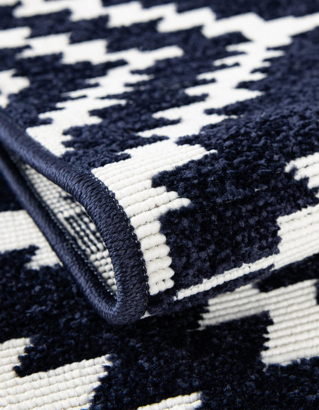 Navy Blue 2' 7 x 12' Sabrina Soto Outdoor Runner Area Rug Weather Resistant for Patio, Deck, Terrace, Balcony, Porch Durable Carpet for Exterior Home Design for Sale at Rug Engine