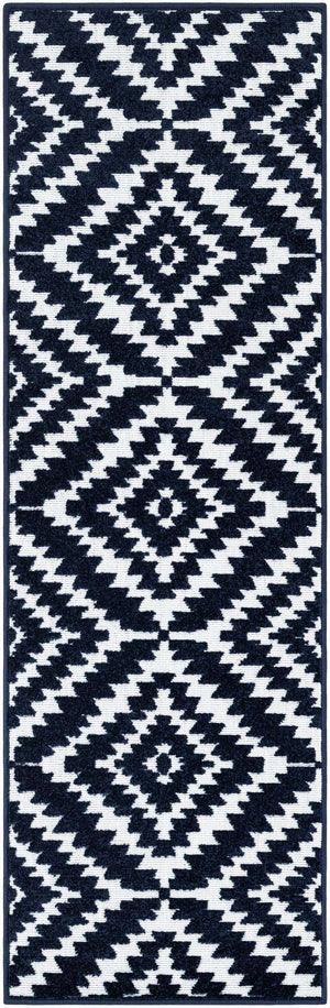 Navy Blue 2' x 6' 1 Sabrina Soto Outdoor Runner Area Rug Weather Resistant for Patio, Deck, Terrace, Balcony, Porch Durable Carpet for Exterior Home Design for Sale at Rug Engine