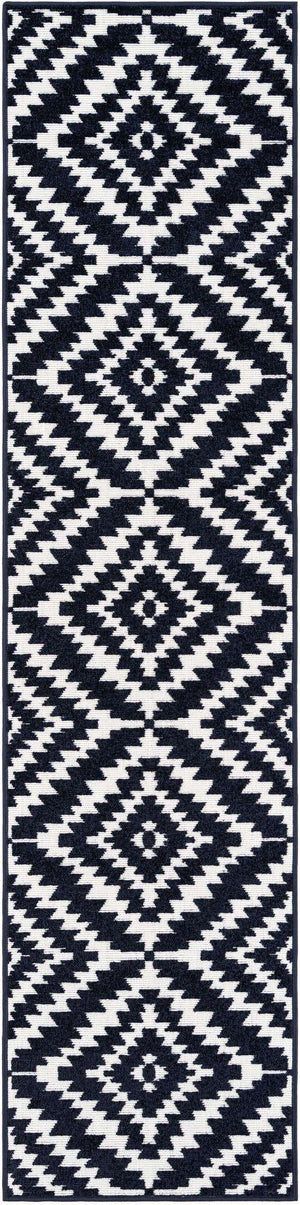 Navy Blue 2' x 8' Sabrina Soto Outdoor Runner Area Rug Weather Resistant for Patio, Deck, Terrace, Balcony, Porch Durable Carpet for Exterior Home Design for Sale at Rug Engine