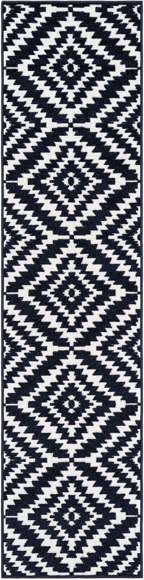 Navy Blue 2' x 8' Sabrina Soto Outdoor Runner Area Rug Weather Resistant for Patio, Deck, Terrace, Balcony, Porch Durable Carpet for Exterior Home Design for Sale at Rug Engine