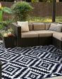 Navy Blue 10' x 10' Sabrina Soto Outdoor Square Area Rug Weather Resistant for Patio, Deck, Terrace, Balcony, Porch Durable Carpet for Exterior Home Design for Sale at Rug Engine