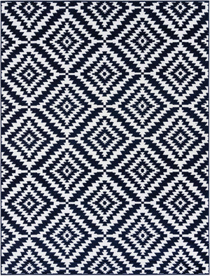 Navy Blue 7' 10 x 10' Sabrina Soto Outdoor Rectangle Area Rug Weather Resistant for Patio, Deck, Terrace, Balcony, Porch Durable Carpet for Exterior Home Design for Sale at Rug Engine