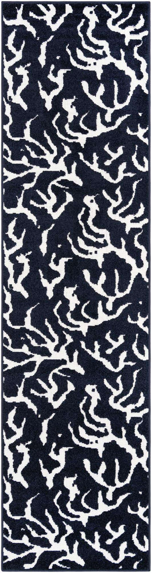 Navy Blue 2' 7 x 10' Sabrina Soto Outdoor Runner Area Rug Weather Resistant for Patio, Deck, Terrace, Balcony, Porch Durable Carpet for Exterior Home Design for Sale at Rug Engine