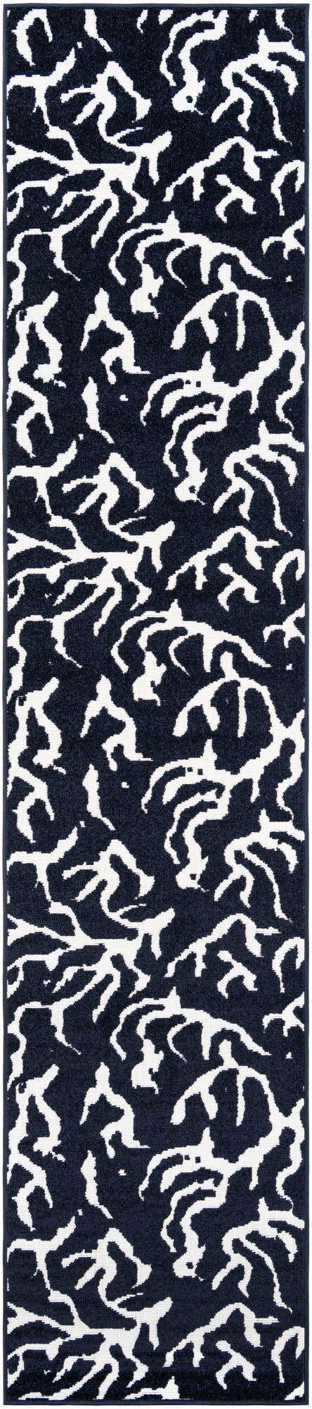 Navy Blue 2' 7 x 12' Sabrina Soto Outdoor Runner Area Rug Weather Resistant for Patio, Deck, Terrace, Balcony, Porch Durable Carpet for Exterior Home Design for Sale at Rug Engine