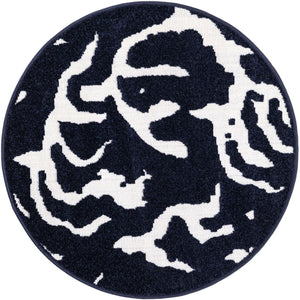 Navy Blue 3' 1 x 3' 1 Sabrina Soto Outdoor Round Area Rug Weather Resistant for Patio, Deck, Terrace, Balcony, Porch Durable Carpet for Exterior Home Design for Sale at Rug Engine