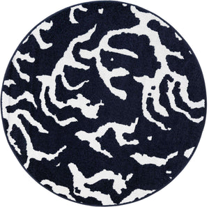 Navy Blue 5' 1 x 5' 1 Sabrina Soto Outdoor Round Area Rug Weather Resistant for Patio, Deck, Terrace, Balcony, Porch Durable Carpet for Exterior Home Design for Sale at Rug Engine