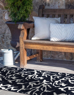 Navy Blue 2' x 8' Sabrina Soto Outdoor Runner Area Rug Weather Resistant for Patio, Deck, Terrace, Balcony, Porch Durable Carpet for Exterior Home Design for Sale at Rug Engine