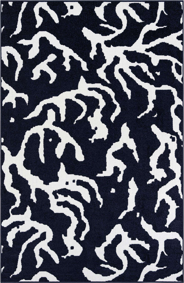 Navy Blue 6' 1 x 9' Sabrina Soto Outdoor Rectangle Area Rug Weather Resistant for Patio, Deck, Terrace, Balcony, Porch Durable Carpet for Exterior Home Design for Sale at Rug Engine