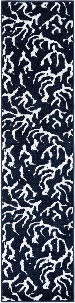 Navy Blue 2' x 8' Sabrina Soto Outdoor Runner Area Rug Weather Resistant for Patio, Deck, Terrace, Balcony, Porch Durable Carpet for Exterior Home Design for Sale at Rug Engine