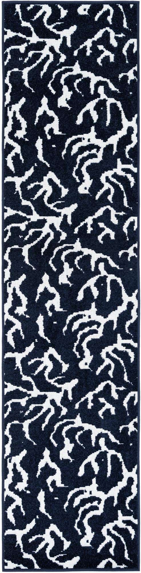 Navy Blue 2' x 8' Sabrina Soto Outdoor Runner Area Rug Weather Resistant for Patio, Deck, Terrace, Balcony, Porch Durable Carpet for Exterior Home Design for Sale at Rug Engine