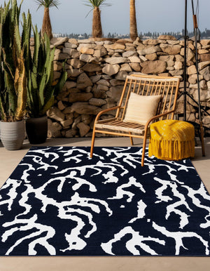 Navy Blue 7' 10 x 7' 10 Sabrina Soto Outdoor Square Area Rug Weather Resistant for Patio, Deck, Terrace, Balcony, Porch Durable Carpet for Exterior Home Design for Sale at Rug Engine