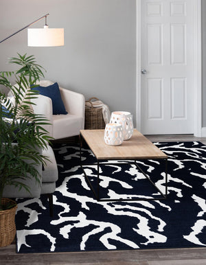 Navy Blue 10' x 10' Sabrina Soto Outdoor Square Area Rug Weather Resistant for Patio, Deck, Terrace, Balcony, Porch Durable Carpet for Exterior Home Design for Sale at Rug Engine