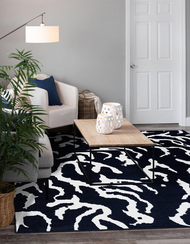 Navy Blue 10' x 10' Sabrina Soto Outdoor Square Area Rug Weather Resistant for Patio, Deck, Terrace, Balcony, Porch Durable Carpet for Exterior Home Design for Sale at Rug Engine