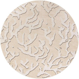 Beige and Ivory 10' x 10' Sabrina Soto Outdoor Round Area Rug Weather Resistant for Patio, Deck, Terrace, Balcony, Porch Durable Carpet for Exterior Home Design for Sale at Rug Engine