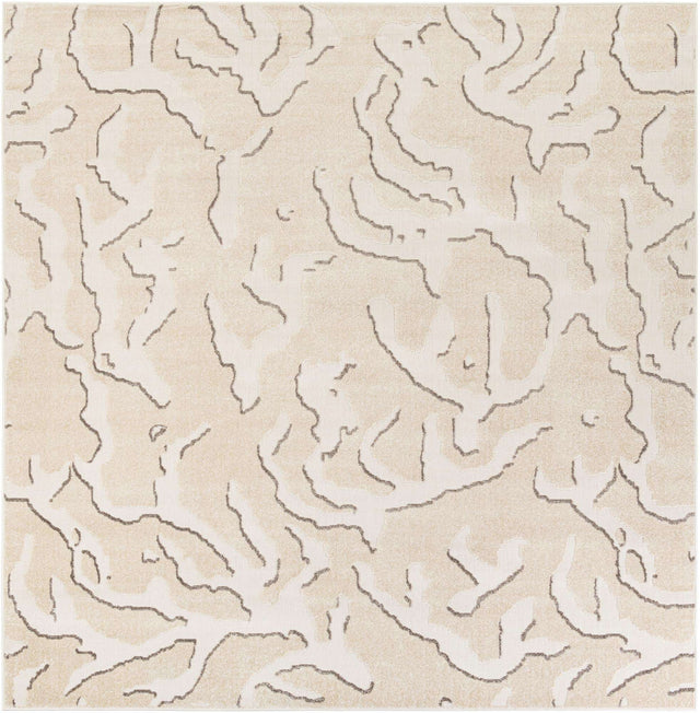 Beige and Ivory 10' x 10' Sabrina Soto Outdoor Square Area Rug Weather Resistant for Patio, Deck, Terrace, Balcony, Porch Durable Carpet for Exterior Home Design for Sale at Rug Engine