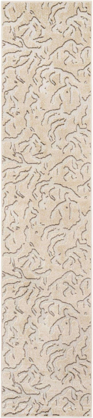Beige and Ivory 2' 7 x 12' Sabrina Soto Outdoor Runner Area Rug Weather Resistant for Patio, Deck, Terrace, Balcony, Porch Durable Carpet for Exterior Home Design for Sale at Rug Engine