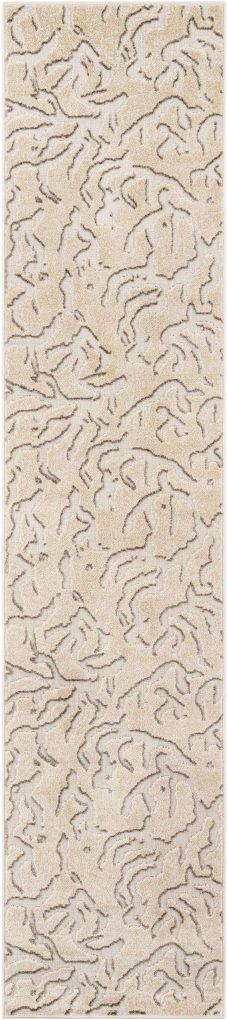 Beige and Ivory 2' 7 x 12' Sabrina Soto Outdoor Runner Area Rug Weather Resistant for Patio, Deck, Terrace, Balcony, Porch Durable Carpet for Exterior Home Design for Sale at Rug Engine