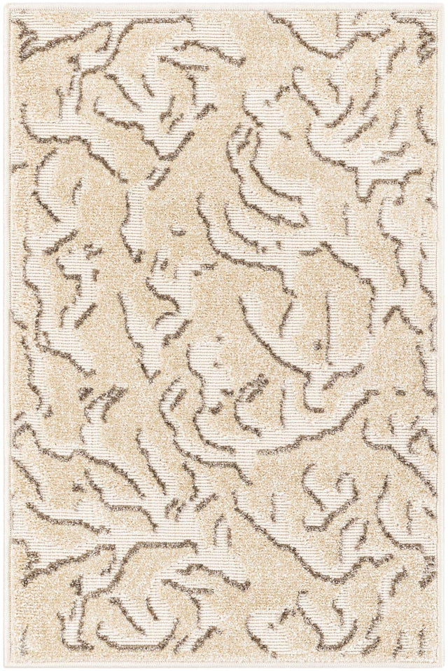 Beige and Ivory 2' x 3' 1 Sabrina Soto Outdoor Rectangle Area Rug Weather Resistant for Patio, Deck, Terrace, Balcony, Porch Durable Carpet for Exterior Home Design for Sale at Rug Engine