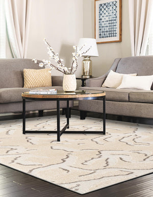 Beige and Ivory 2' x 3' 1 Sabrina Soto Outdoor Rectangle Area Rug Weather Resistant for Patio, Deck, Terrace, Balcony, Porch Durable Carpet for Exterior Home Design for Sale at Rug Engine