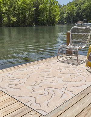 Beige and Ivory 2' x 3' 1 Sabrina Soto Outdoor Rectangle Area Rug Weather Resistant for Patio, Deck, Terrace, Balcony, Porch Durable Carpet for Exterior Home Design for Sale at Rug Engine