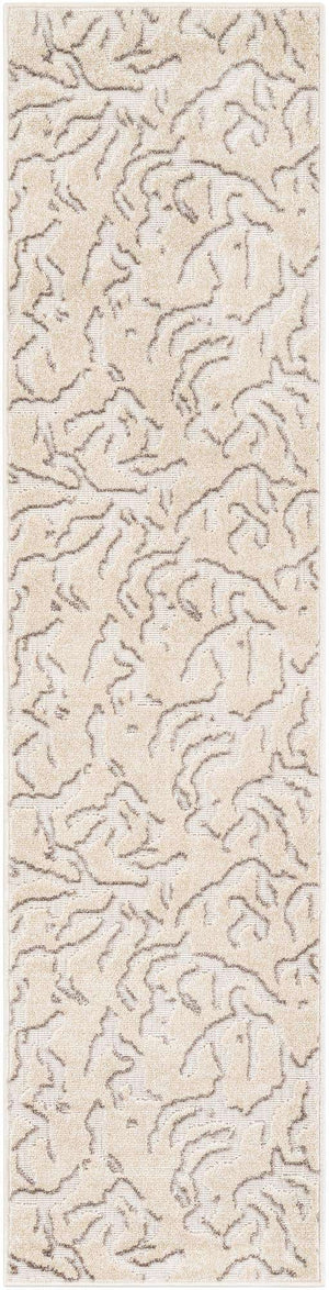 Beige and Ivory 2' x 8' Sabrina Soto Outdoor Runner Area Rug Weather Resistant for Patio, Deck, Terrace, Balcony, Porch Durable Carpet for Exterior Home Design for Sale at Rug Engine