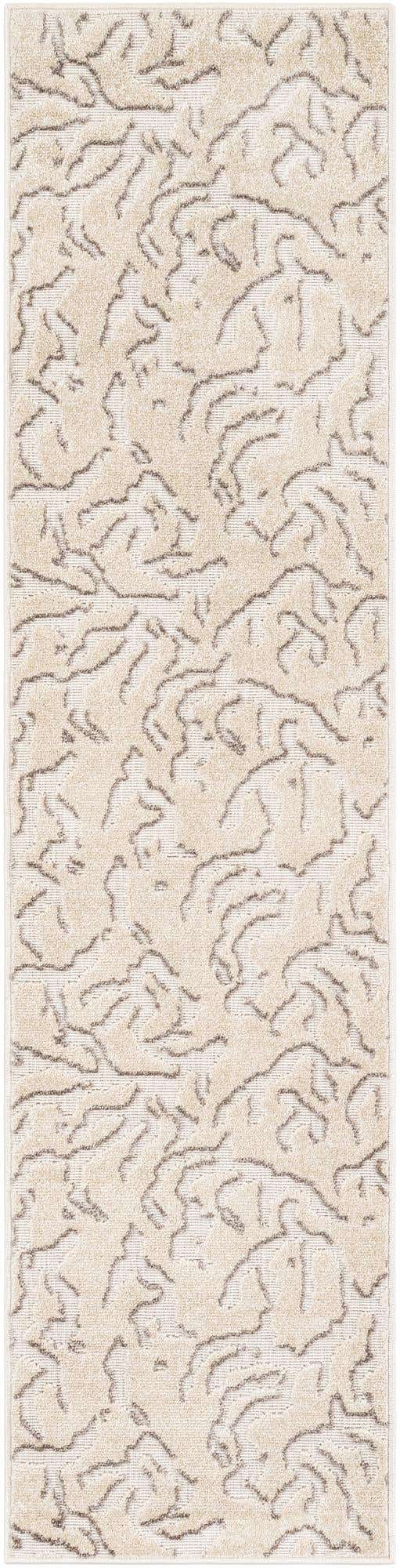 Beige and Ivory 2' x 8' Sabrina Soto Outdoor Runner Area Rug Weather Resistant for Patio, Deck, Terrace, Balcony, Porch Durable Carpet for Exterior Home Design for Sale at Rug Engine