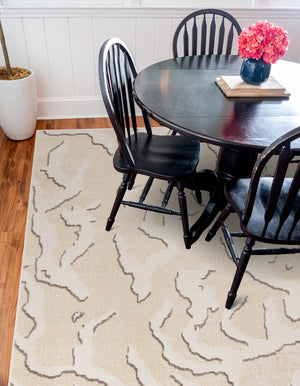 Beige and Ivory 7' 10 x 7' 10 Sabrina Soto Outdoor Square Area Rug Weather Resistant for Patio, Deck, Terrace, Balcony, Porch Durable Carpet for Exterior Home Design for Sale at Rug Engine