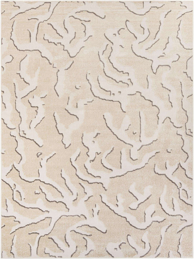 Beige and Ivory 9' x 12' Sabrina Soto Outdoor Rectangle Area Rug Weather Resistant for Patio, Deck, Terrace, Balcony, Porch Durable Carpet for Exterior Home Design for Sale at Rug Engine