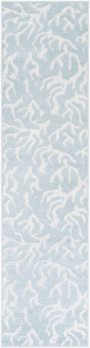 Light Blue 2' 7 x 10' Sabrina Soto Outdoor Runner Area Rug Weather Resistant for Patio, Deck, Terrace, Balcony, Porch Durable Carpet for Exterior Home Design for Sale at Rug Engine