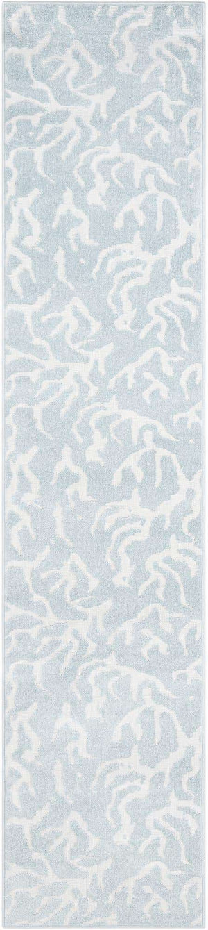 Light Blue 2' 7 x 12' Sabrina Soto Outdoor Runner Area Rug Weather Resistant for Patio, Deck, Terrace, Balcony, Porch Durable Carpet for Exterior Home Design for Sale at Rug Engine