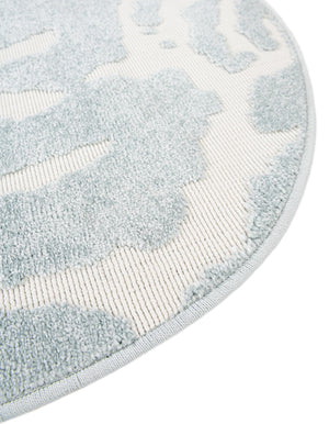 Light Blue 7' 10 x 7' 10 Sabrina Soto Outdoor Round Area Rug Weather Resistant for Patio, Deck, Terrace, Balcony, Porch Durable Carpet for Exterior Home Design for Sale at Rug Engine