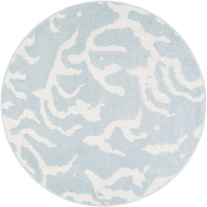 Light Blue 5' 1 x 5' 1 Sabrina Soto Outdoor Round Area Rug Weather Resistant for Patio, Deck, Terrace, Balcony, Porch Durable Carpet for Exterior Home Design for Sale at Rug Engine