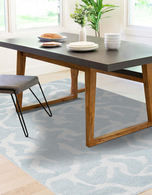 Light Blue 6' 1 x 9' Sabrina Soto Outdoor Rectangle Area Rug Weather Resistant for Patio, Deck, Terrace, Balcony, Porch Durable Carpet for Exterior Home Design for Sale at Rug Engine