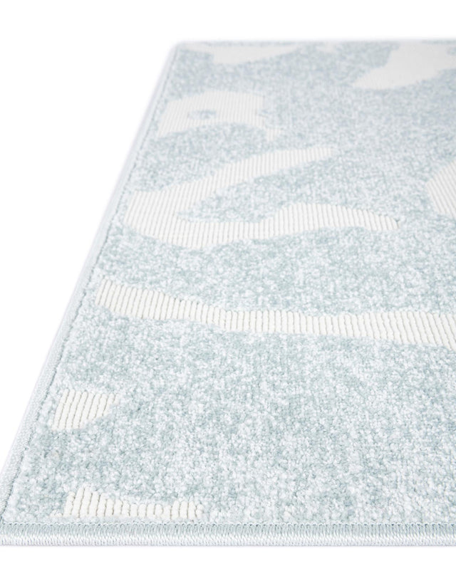 Light Blue 2' x 8' Sabrina Soto Outdoor Runner Area Rug Weather Resistant for Patio, Deck, Terrace, Balcony, Porch Durable Carpet for Exterior Home Design for Sale at Rug Engine