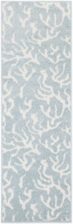 Light Blue 2' x 6' 1 Sabrina Soto Outdoor Runner Area Rug Weather Resistant for Patio, Deck, Terrace, Balcony, Porch Durable Carpet for Exterior Home Design for Sale at Rug Engine