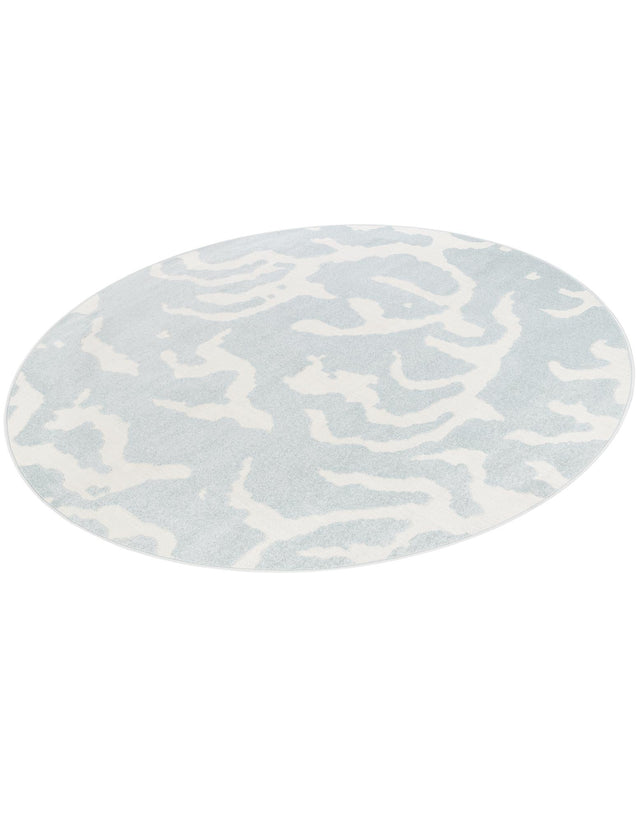 Light Blue 7' 10 x 7' 10 Sabrina Soto Outdoor Round Area Rug Weather Resistant for Patio, Deck, Terrace, Balcony, Porch Durable Carpet for Exterior Home Design for Sale at Rug Engine