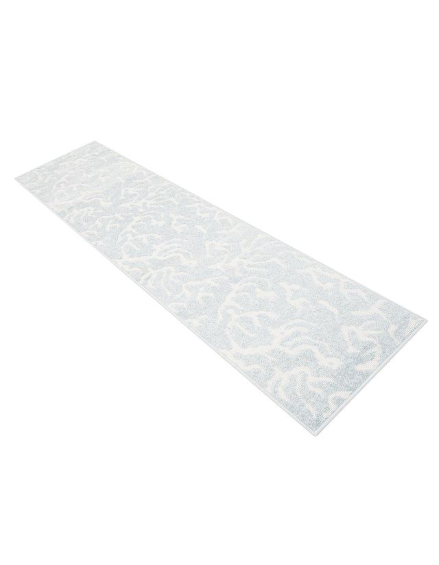 Light Blue 2' x 8' Sabrina Soto Outdoor Runner Area Rug Weather Resistant for Patio, Deck, Terrace, Balcony, Porch Durable Carpet for Exterior Home Design for Sale at Rug Engine