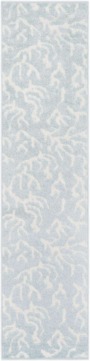 Light Blue 2' x 8' Sabrina Soto Outdoor Runner Area Rug Weather Resistant for Patio, Deck, Terrace, Balcony, Porch Durable Carpet for Exterior Home Design for Sale at Rug Engine