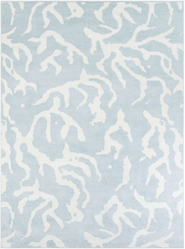 Light Blue 9' x 12' Sabrina Soto Outdoor Rectangle Area Rug Weather Resistant for Patio, Deck, Terrace, Balcony, Porch Durable Carpet for Exterior Home Design for Sale at Rug Engine