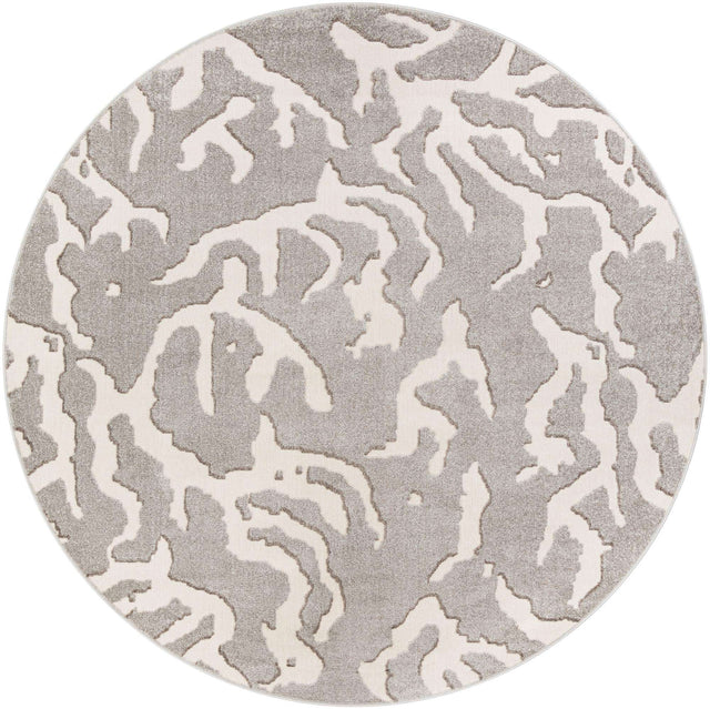 Gray 10' x 10' Sabrina Soto Outdoor Round Area Rug Weather Resistant for Patio, Deck, Terrace, Balcony, Porch Durable Carpet for Exterior Home Design for Sale at Rug Engine