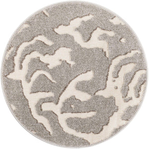 Gray 3' 1 x 3' 1 Sabrina Soto Outdoor Round Area Rug Weather Resistant for Patio, Deck, Terrace, Balcony, Porch Durable Carpet for Exterior Home Design for Sale at Rug Engine