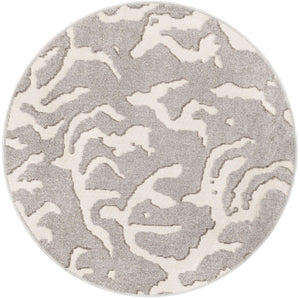 Gray 5' 1 x 5' 1 Sabrina Soto Outdoor Round Area Rug Weather Resistant for Patio, Deck, Terrace, Balcony, Porch Durable Carpet for Exterior Home Design for Sale at Rug Engine