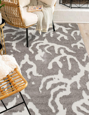 Gray 6' 1 x 9' Sabrina Soto Outdoor Rectangle Area Rug Weather Resistant for Patio, Deck, Terrace, Balcony, Porch Durable Carpet for Exterior Home Design for Sale at Rug Engine